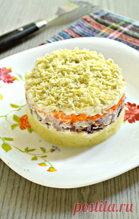 Слоёный салат мимоза с консервированным тунцом - ФотоРецепт - медиаплатформа МирТесен