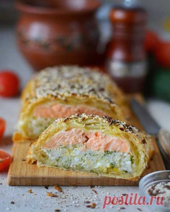 ​Пирог с рыбой и рисом