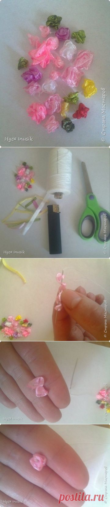 МК мини розочек из остатков лент | Страна Мастеров