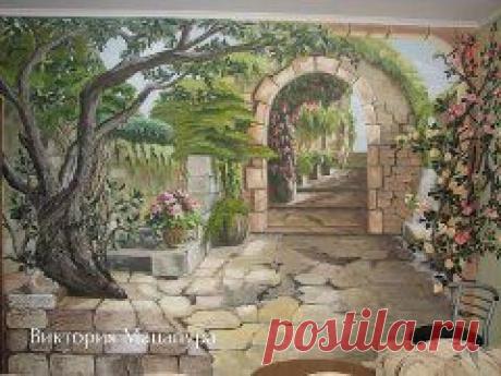 Роспись стен и предметов в интерьере.