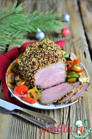 Свинина в обсыпке с перцами и шампиньонами - кулинарный рецепт