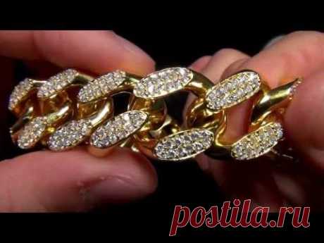 King Ice 14K Gold 18MM CZ Cuban Curb Chain Bracelet | Hip Hop Jewelry | Kingice.com