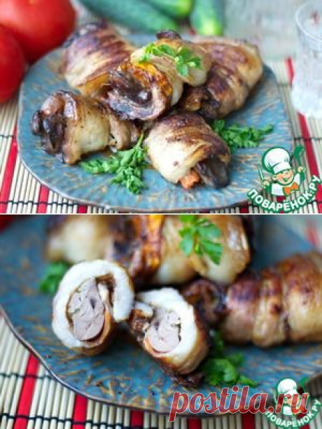 Рулетики из грудинки с печенью - кулинарный рецепт