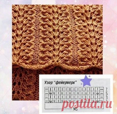 Красивый узор спицами