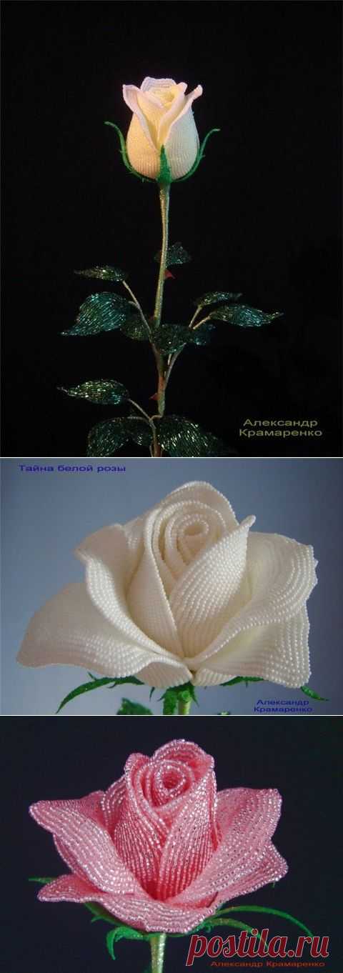 Французские розы из бисера