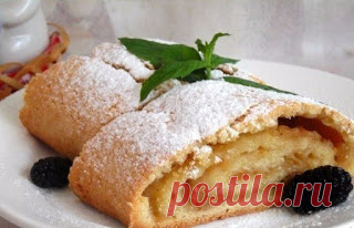 Самые вкусные рецепты: Песочный штрудель с яблоками