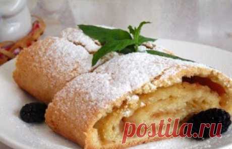Самые вкусные рецепты: Песочный штрудель с яблоками
