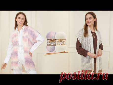 Alize Angora Gold ile Baharlık Yelek • Seasonal Vest • Весенний Жилет