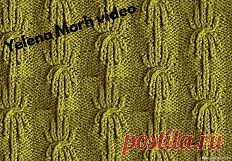 Узор ''Паучки на нитке''.  Вязание спицами