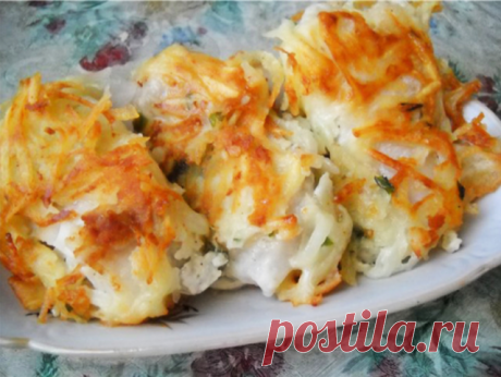Рыба под тертой картошкой в духовке. Просто и вкусно | Вкусно и полезно | Яндекс Дзен