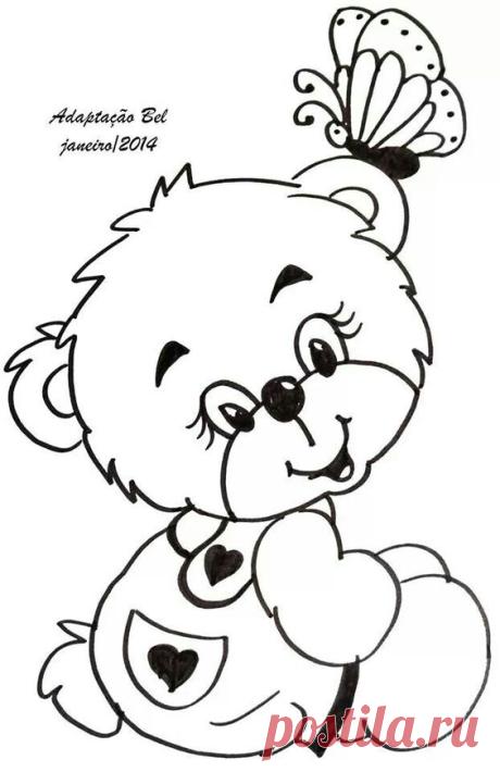 Ursinho bear | Black &amp; White Coloring Pictures