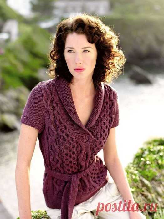 Пуловер рифленым узором