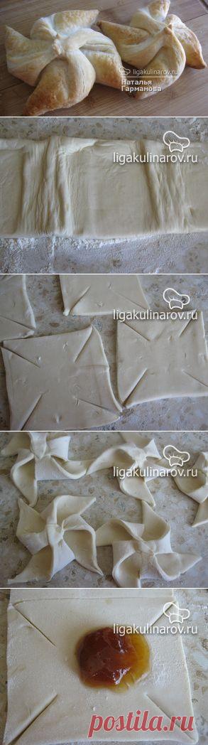 Слоеные ветрячки, рецепт пошаговый от Лиги Кулинаров. Рецепт слоеных ветрячков, рецепты Лиги Кулинаров.