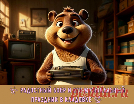Этот момент — маленький праздник в повседневной жизни, когда даже простая вещь, как старый радиоприёмник, может принести столько счастья. Бобр наслаждается каждым мгновением, и его радость заразительна. В этой кладовке, которая обычно служит местом для хранения, сегодня царит атмосфера праздника и веселья...