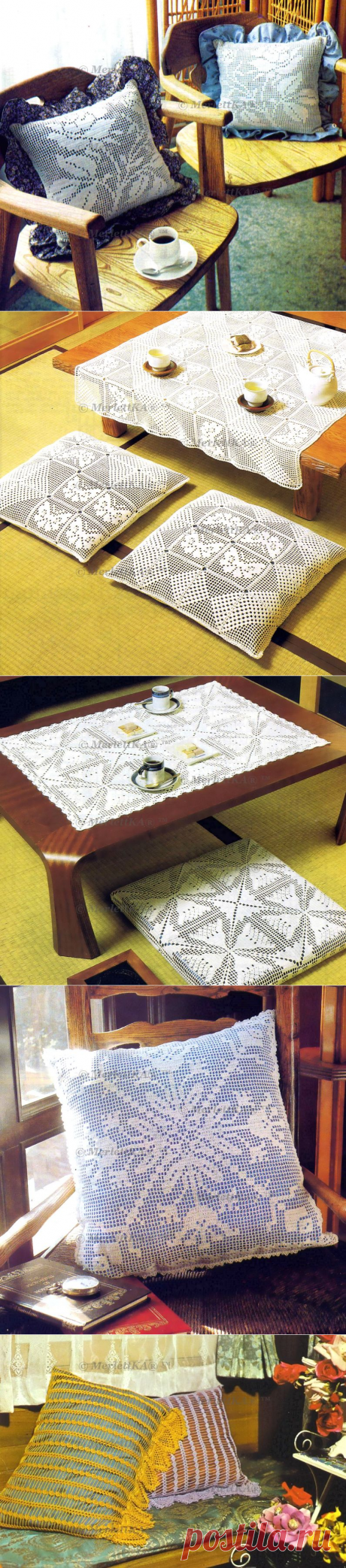 Интерьерные подушки - вязание крючком - большая подборка