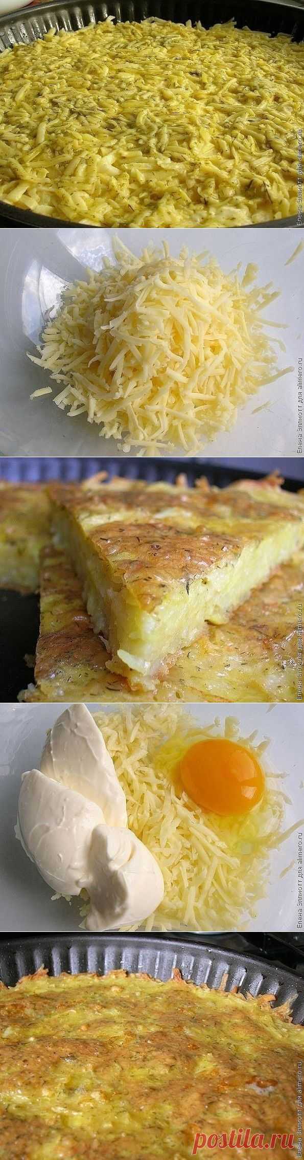 Запеканка из тертого картофеля с сыром и чесноком