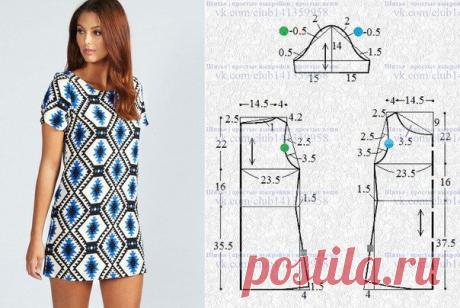 По просьбе нашей подписчицы - выкройка платья Diana Diamond Print Shift Dress. Платье в стиле ретро, простого прямого кроя, с короткими втачными рукавами, выкройка на размер 46 (рос.). #простыевыкройки #простыевещи #шитье #платье #ретро #выкройка