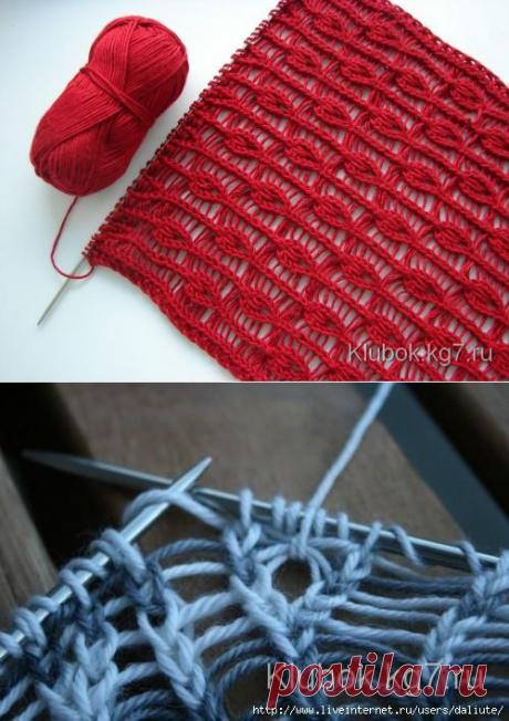 Ажурный узор спицами | Клубок