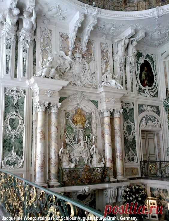 Schloss Augustusburg staircase (rococo) by Balthasar Neumann, Bruhl Germany  |  Pinterest • Всемирный каталог идей