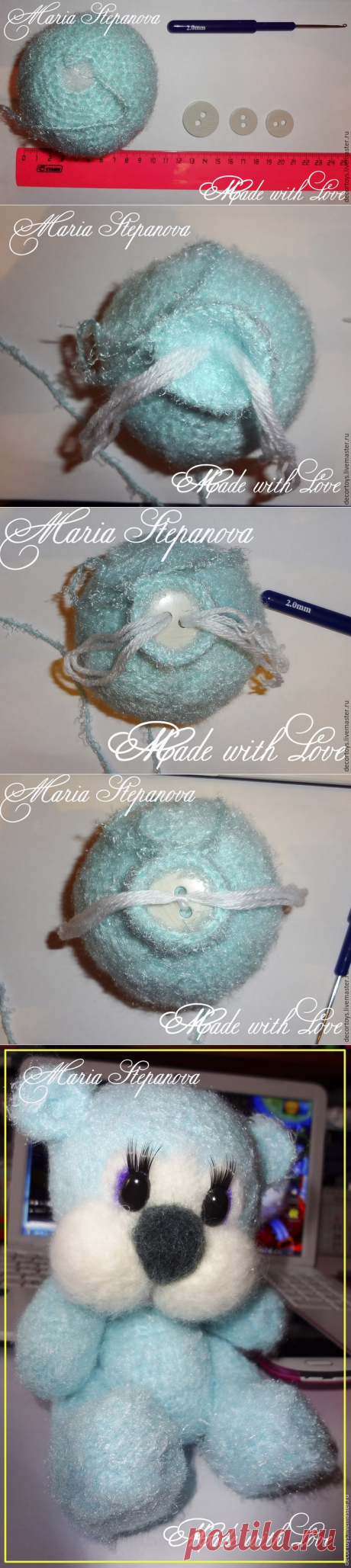 Как сделать пуговичное крепление головы игрушки - Ярмарка Мастеров - ручная работа, handmade