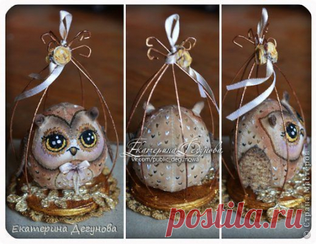 Кофейная СОВУШКА в клетке своими руками | Варварушка-Рукодельница