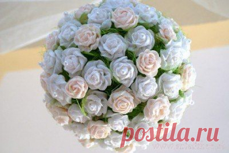 Цветочный шар из гофрированной бумаги - Топиарий