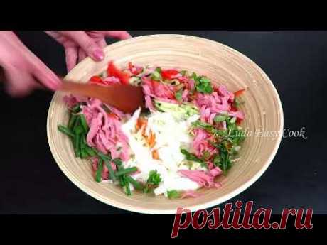 Легкий салат Хрустящая Азия с пекинской капустой и кисло-сладким соусом Люда Изи Кук обед ужин