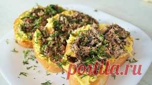Бутерброды со шпротами | Вкусная закуска рецепт с фотографиями
