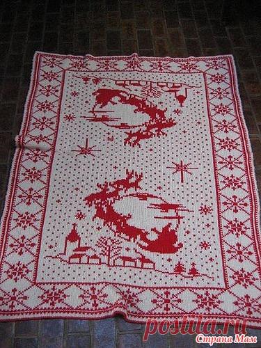 Вяжем двусторонний плед 