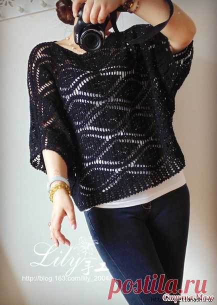 Вяжем кофту "Летучая мышь". Вязание онлайн на СМ.