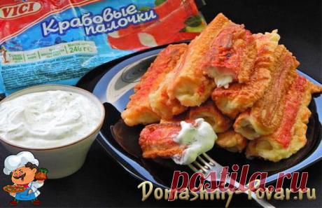 Фаршированные крабовые палочки в кляре: с сыром крабовые хрустящие палочки обжаренные в жидком кляре