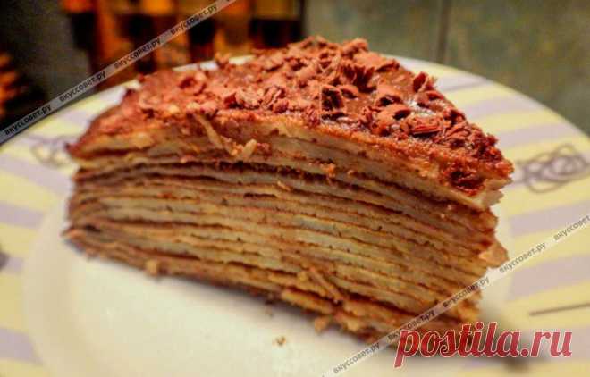 Блинный торт с шоколадным кремом пошаговый рецепт с фото