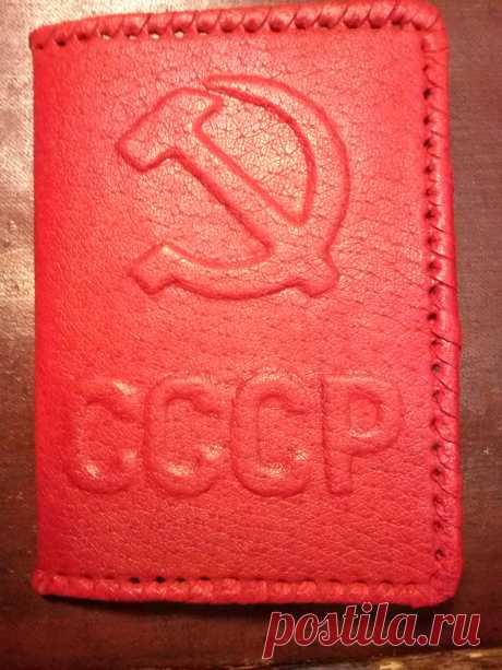 Обложка на паспорт, натуральная кожа.