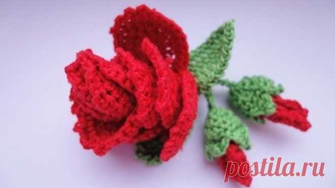 Роза с бутонами  Rose and flower buds Crochet
