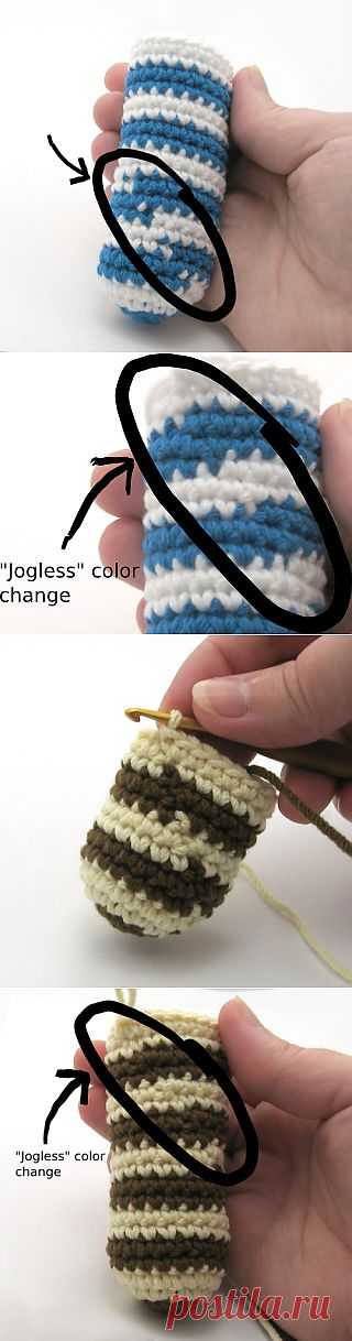 Tutorial: Crocheted Jogless Stripes | NeedleNoodles: Crochet Patterns, Knit Patterns, Amigurumi Awesomeness