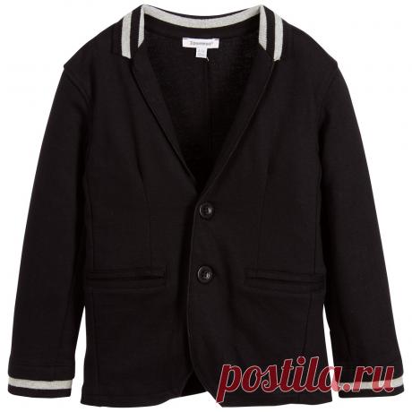 3Pommes - Boys Black Cotton Jersey Blazer | Childrensalon