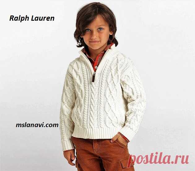 Свитер-поло для мальчика от Ralph Lauren | Вяжем с Лана Ви
