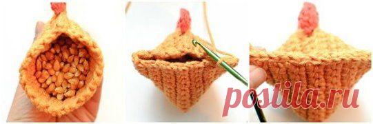 Вязаные петушок и курочка