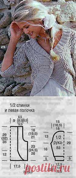 Вязаный бежевый жакет болеро размеры: 36/38 (40/42) 44/46 » Eajenshina.ru - самый популярный сайт среди женщин всех возрастов