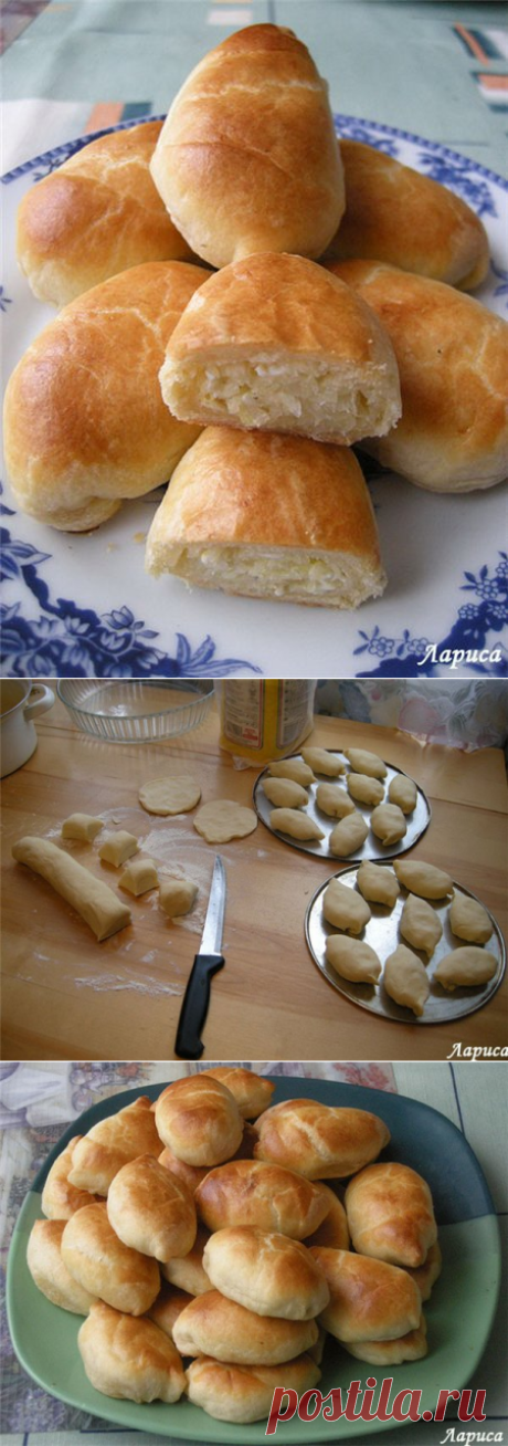 Пирожки с капустой. Тесто рассыпчатое на сметане.