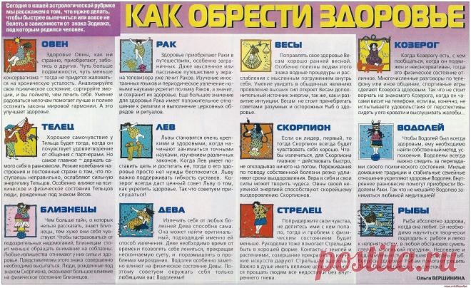 Здоровье и знак зодиака, под которым родился человек