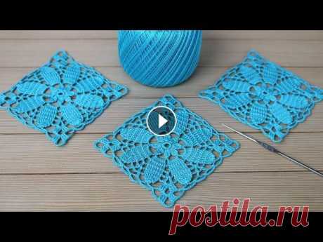 Вязание для начинающих КВАДРАТНЫЙ МОТИВ крючком МАСТЕР-КЛАСС Crochet Easy Flower Square Motif Instagram: @Уроки ВЯЗАНИЯ Литке Татьяны @Уроки ВЯЗАНИЯ для начинающих Квадратные мотивы крючком МК: ЛЕНТОЧНОЕ КРУЖЕВО мастер-классы: Вязание ирландско...