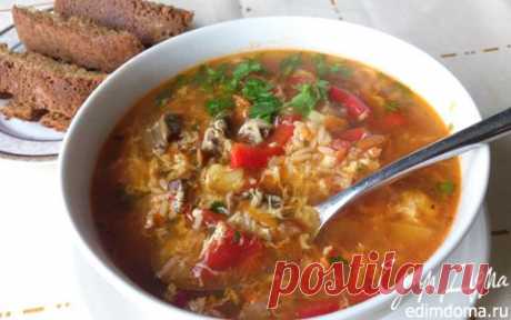 Грибной суп с рисом и яйцом | Кулинарные рецепты от «Едим дома!»