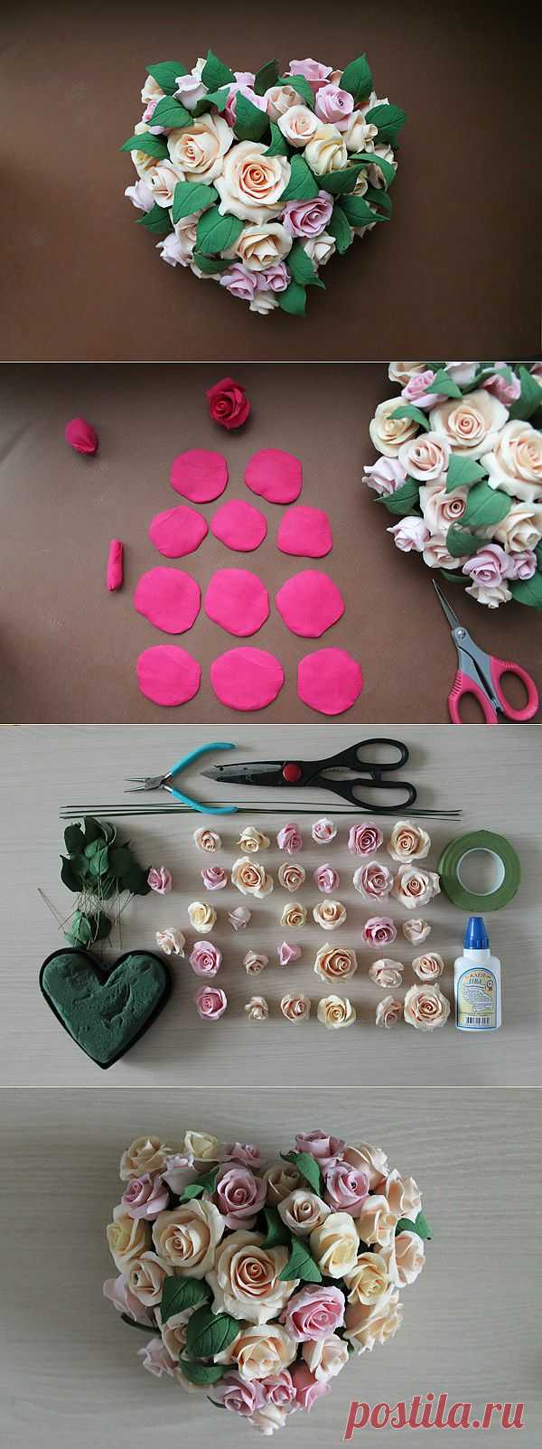 Мастер класс: делаем сердце из роз - Ярмарка Мастеров - ручная работа, handmade