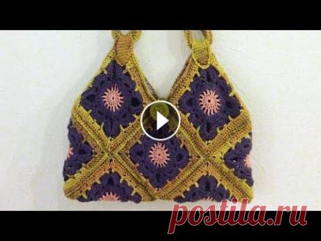 Сумка из квадратов Часть 1 квадратный Мотив крючком Сумка из квадратов.Часть1.Квадратный мотив крючком Пряжа 100г/240м крючок 3мм в моем случае мотивы по этой схеме вязала для сумки.Для моей модели пона...