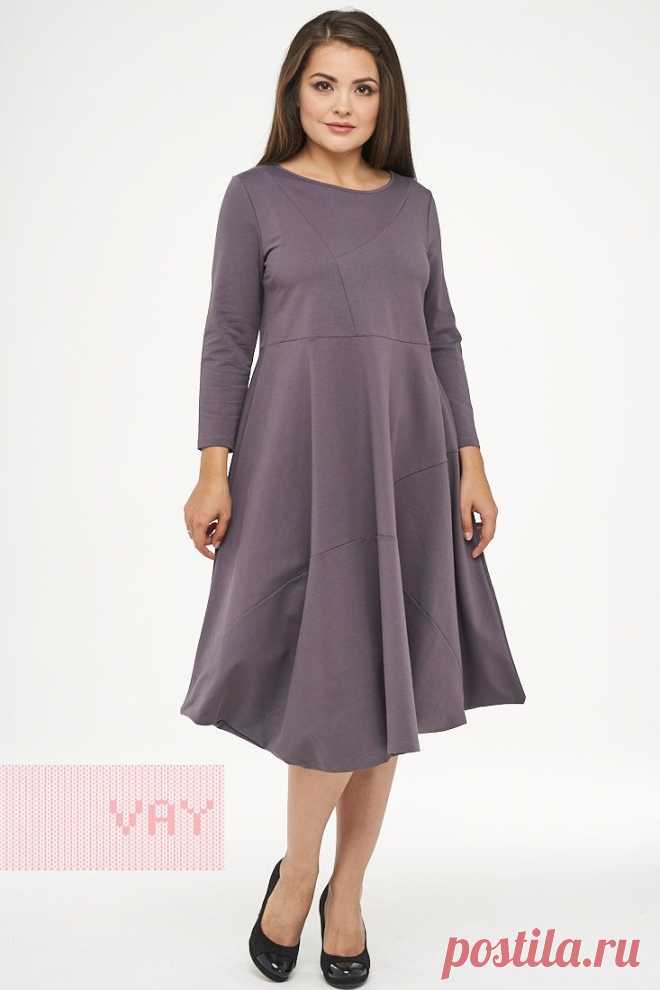 Летние платья от марки VAY. Женские летние платья VAY (артикул 182-3468), цветовое решение серо-лиловый. Ещё больше женских платьев марки ВЭЙ на оптовом сайте производителя VAY - Ньювэй.ру https://www.newvay.ru