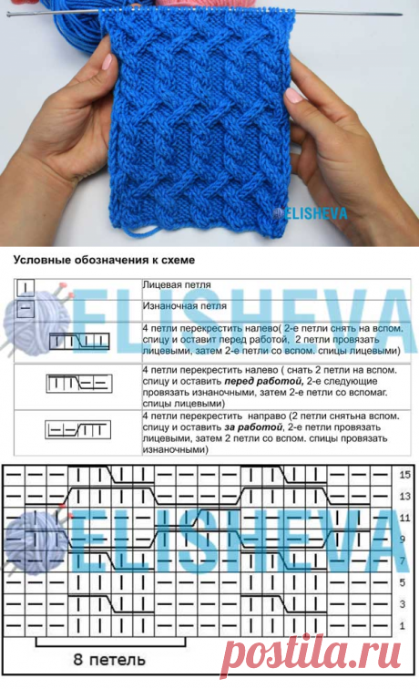 Красивый аранский узор &quot;Плетёнка и жгуты&quot; МК с видео и схемой