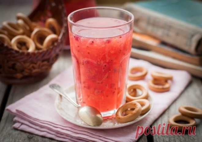 Овсяной кисель с калиной.