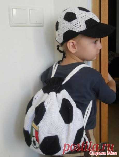 Кепочка и рюкзачок "Футбольный мяч" - Страна Мам