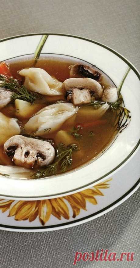 Грибной суп с ушками .